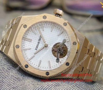 Fake Audemars Piguet Royal Oak Tourbillon Gold Face Watch for Sale